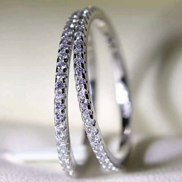 Jewelry - NEW 18K White Gold Diamond Eternity Stackable Ring